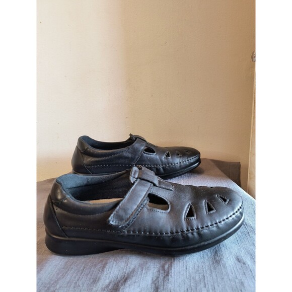 SAS Tripad Comfort Roamer Black Leather Walking Shoe T-strap Mary Jane 10 - Picture 3 of 9